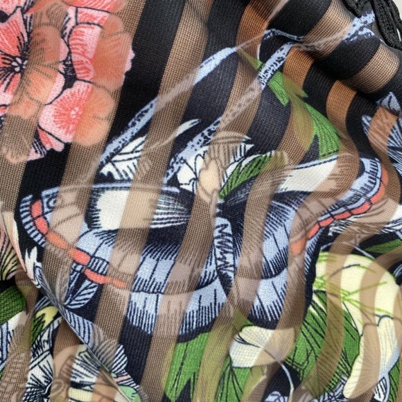 Foxiedox One Shoulder Dress Butterfly Black Floral Size 8 NEW - Picture 7 of 13